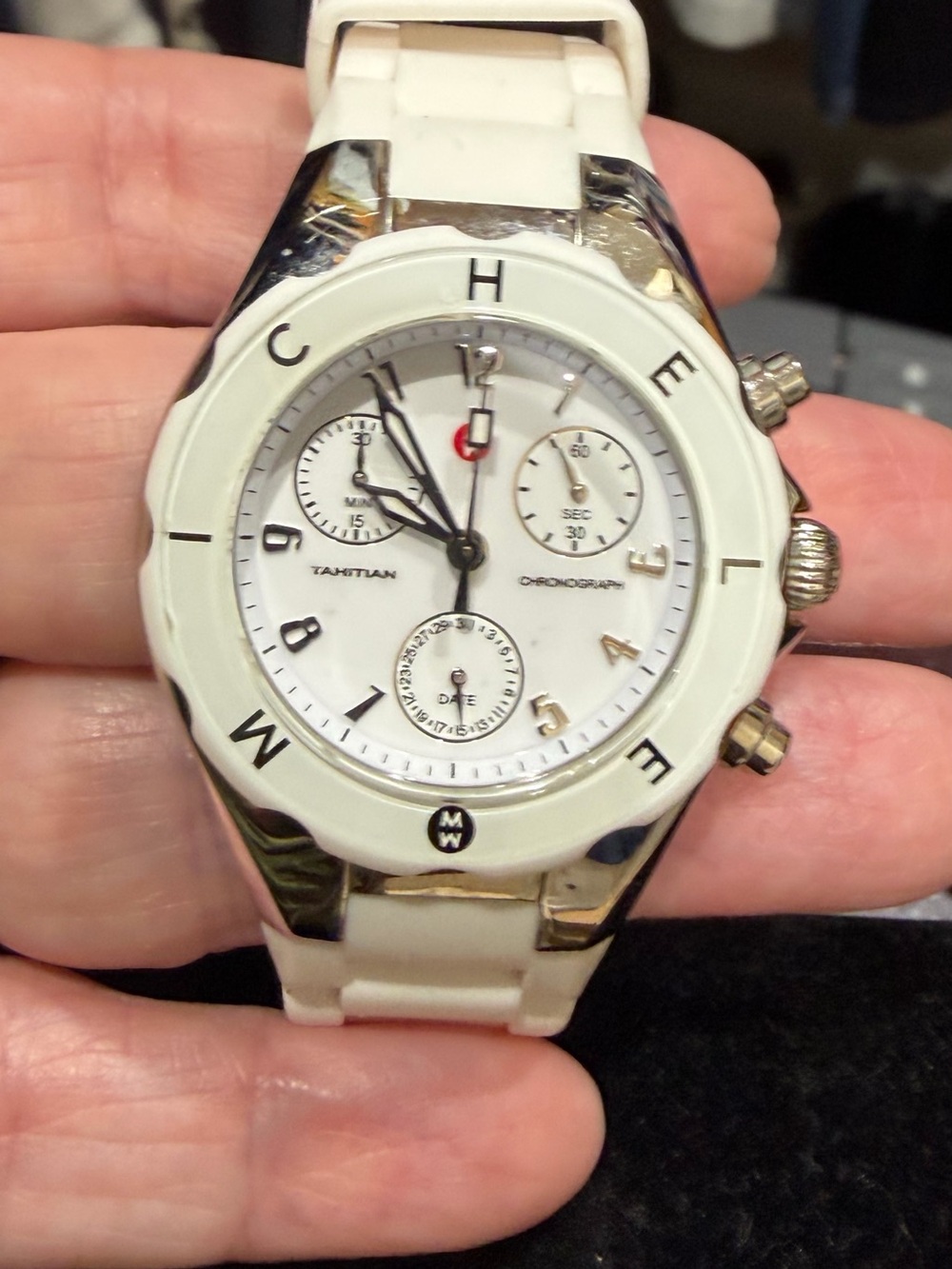Michele White Chronograph Sports Watch
